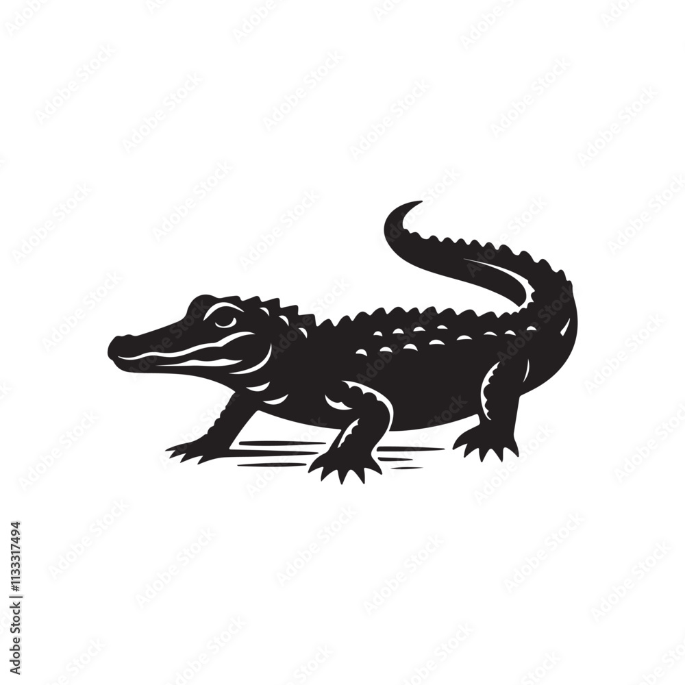 Fototapeta premium Vector of crocodile design on white background. Wild Animals. Reptile. Easy editable layered vector illustration.