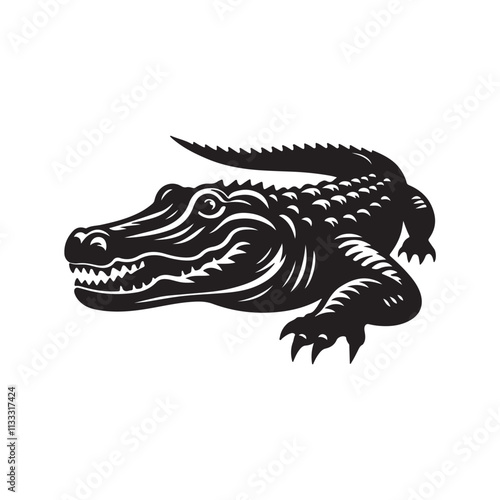 Vector of crocodile design on white background. Wild Animals. Reptile. Easy editable layered vector illustration.