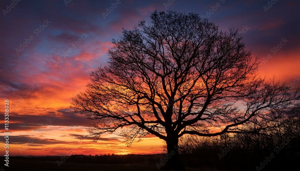Obraz premium sunset on the trees
