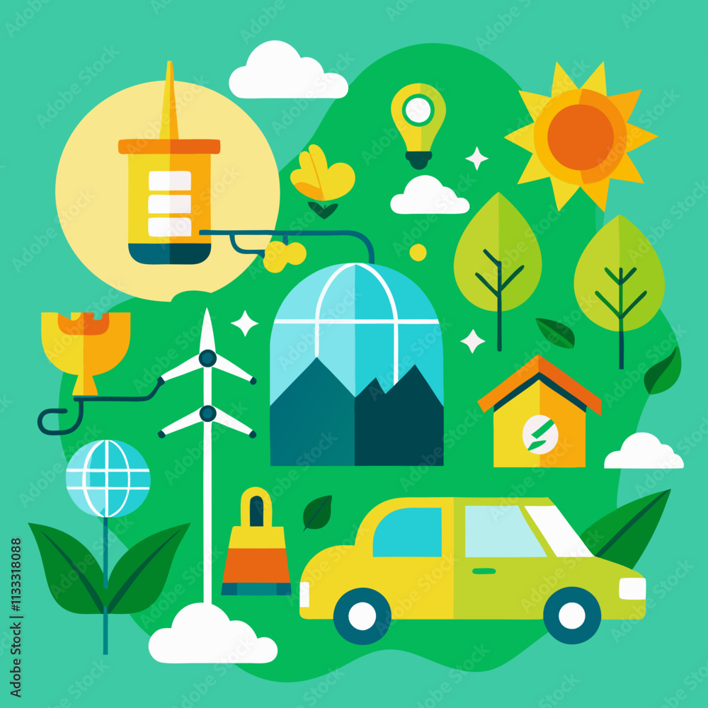 Fototapeta premium eco friendly car