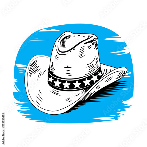 Vintage illustration of cowboy hat