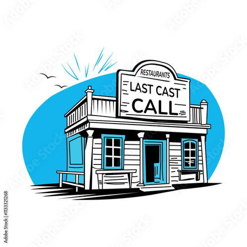 A sketchy illustration of western saloon