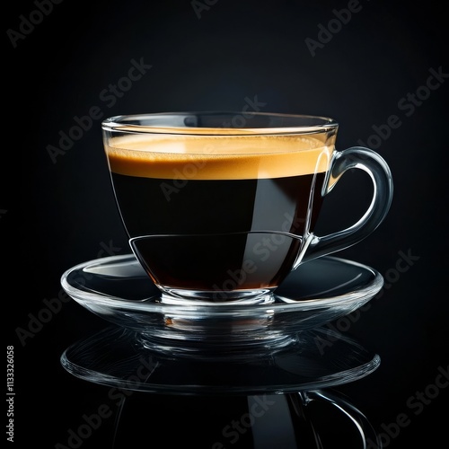 Coffee, glass, black. photo