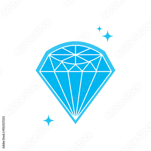 illsutration ofblue diamond vector simple and flat vector