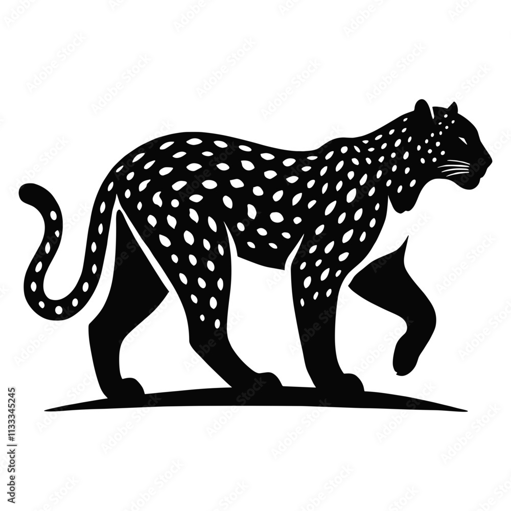 Fototapeta premium Walking Leopard Silhouette