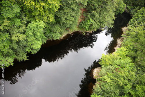 Fotografie Linn of Tummel - Trees along river Garry - Garry Bridge - Perthshire - Scotland