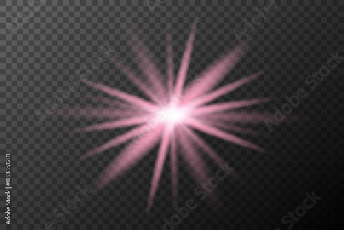 light effect pink isolated flare explosion shiny dust line solar flare star spark neon light holidays festival, vector element