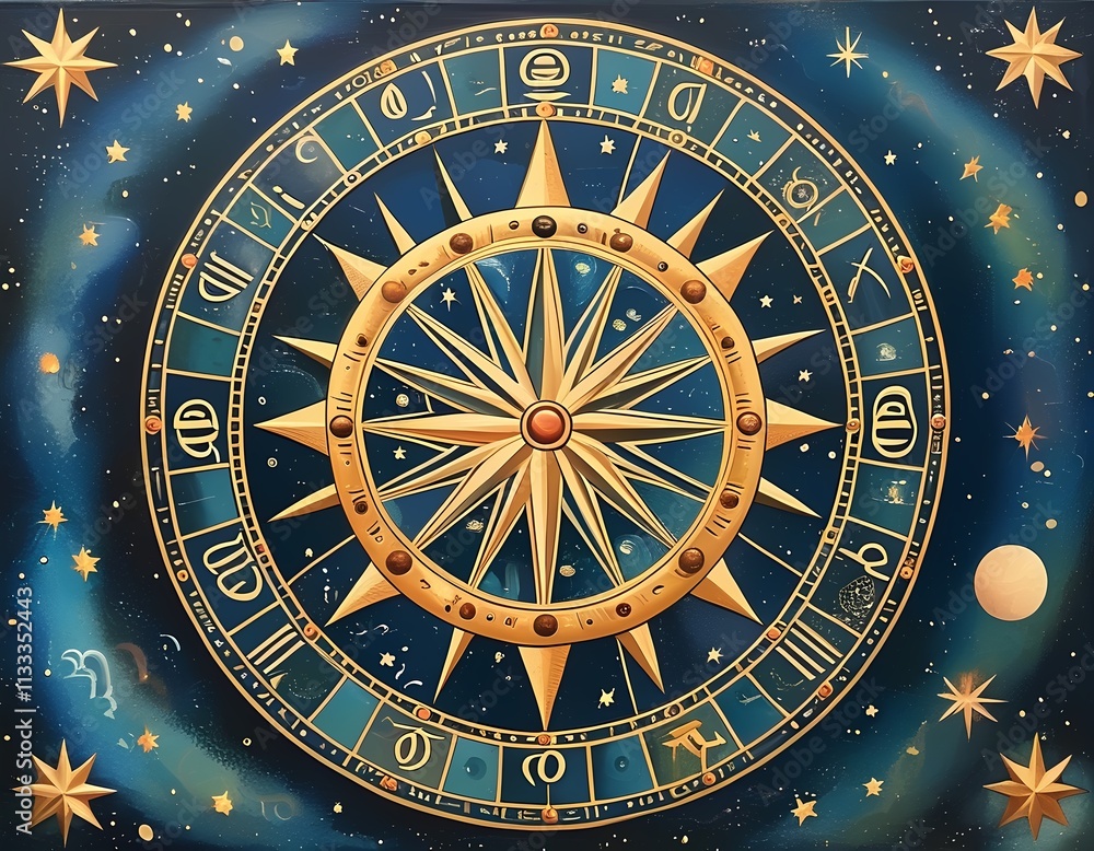 Obraz premium astrology wheel