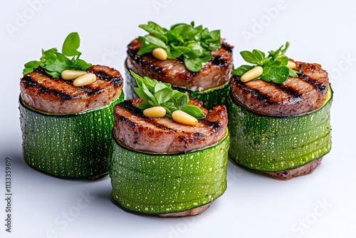 Wallpaper Mural A vegan starter featuring grilled zucchini and olive pâté, perfect for a festive table and healthy for family gatherings or parties. Torontodigital.ca