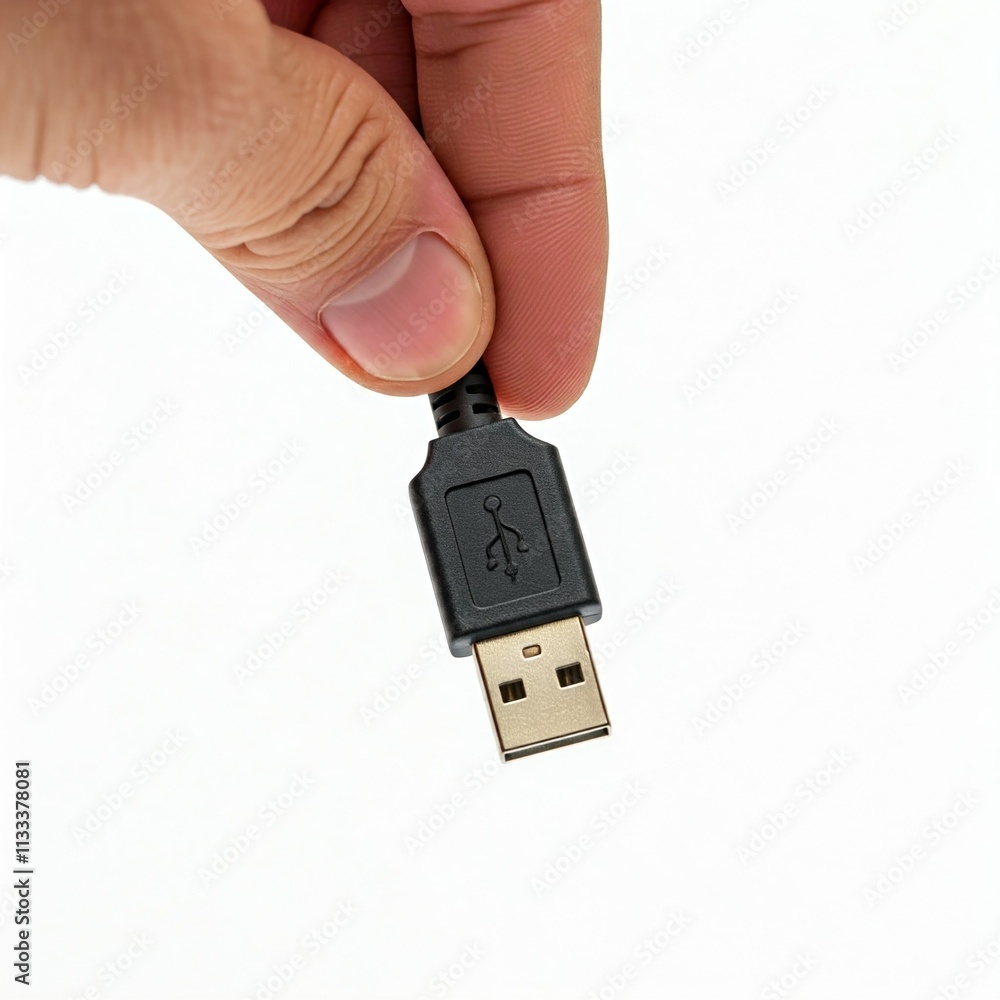 Isolate usb plug, Isolate old or used usb plug on white background, USB plug white cable closeup isolated on white background, electric socket with connect cable, Outlet mounted, hand hold plug or usb Isolate usb plug, Isolate old or used usb plug on white background, USB plug white cable closeup isolated on white background, electric socket with connect cable, Outlet mounted, hand hold plug or usb