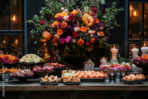 Wallpaper Mural Catering appetizers and snacks displayed on an elegant buffet table Torontodigital.ca