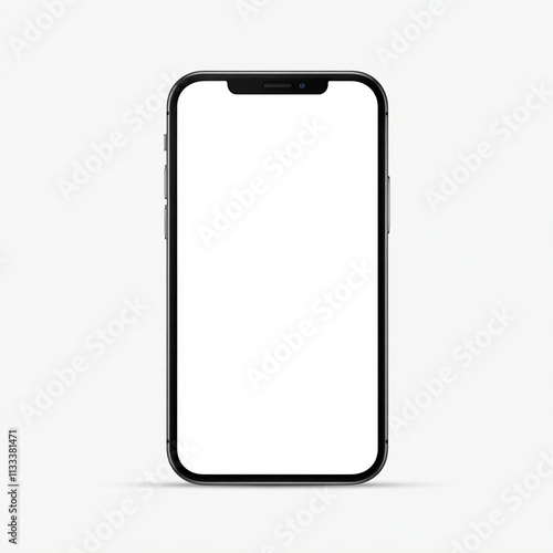 isolate blank phone nologo on white background, Minimalist smartphone with a blank white screen against a pink background, showcasing a clean and modern design photo