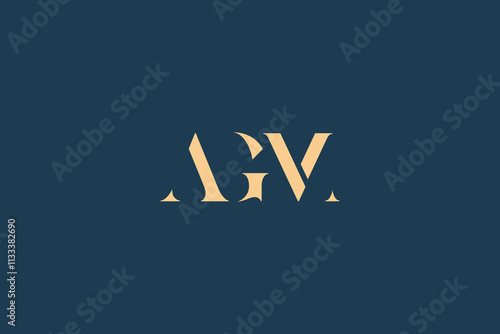 AGM abstract letter logo design. This logo is designed by three abstract letters. photo