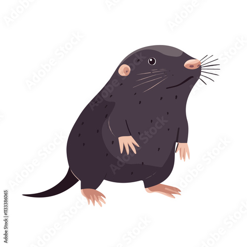 Minimalist flat illustration of a mole, featuring a clean design isolated on a white background.

 photo