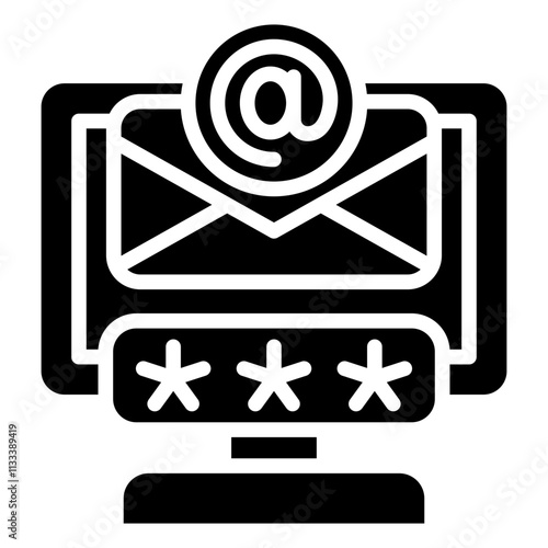 Solid Black Filled OTP vector contact us communication glyph icon