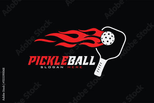 Pickleball logo vector and sports logo