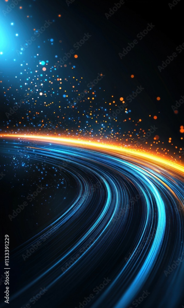 Obraz premium Dynamic Neon Glow in Cosmic Space