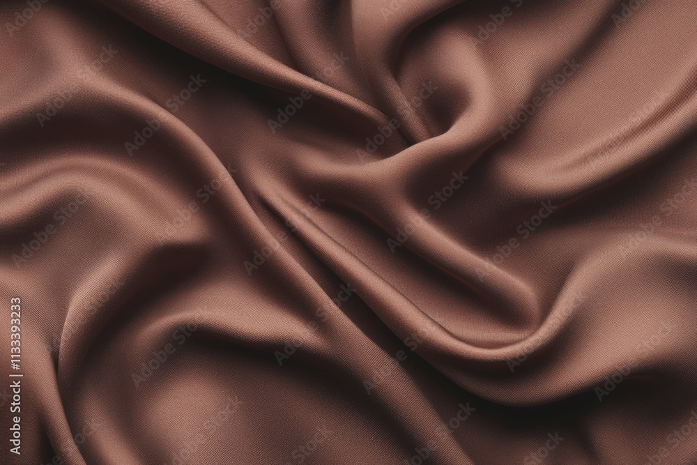 Fototapeta premium Soft draped fabric in warm mocha mousse tones, showcasing flowing textures and rich color. Perfect for highlighting the