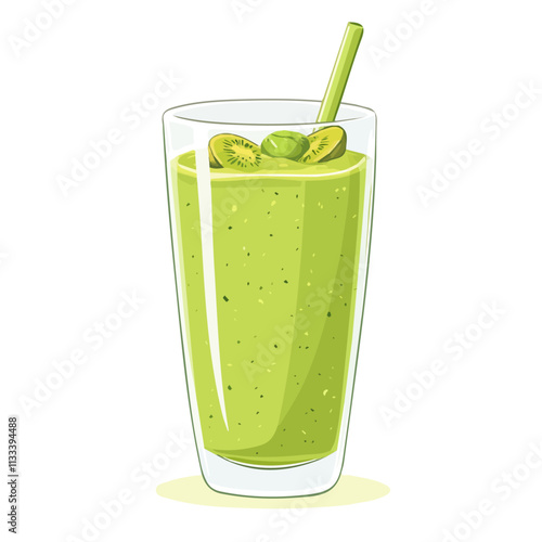 Minimalist flat illustration of a smoothie, featuring a clean design isolated on a white background.

