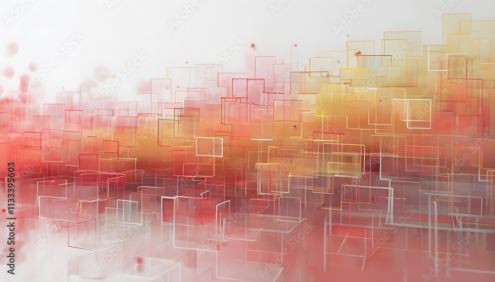 Obraz premium layers of translucent squares moving in a synchronized flow, resembling dynamic data visualization, AI generated