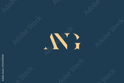 ANG abstract letter logo design. This logo is designed by three abstract letters.
