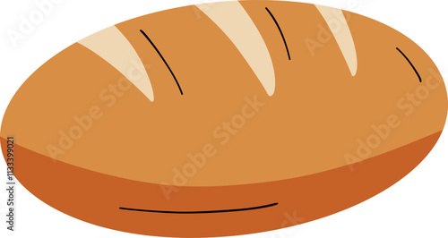 Illustration of a Freshly Baked Bread Loaf