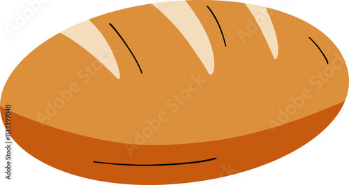 Illustration of a Freshly Baked Bread Loaf