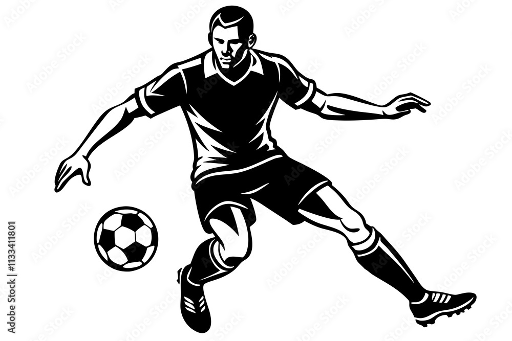 Naklejka premium A football player silhouette