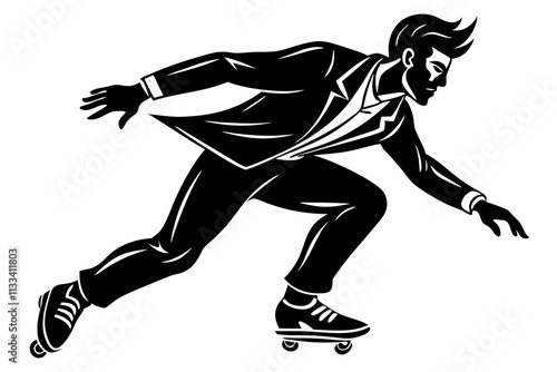 A man skating silhouette vector