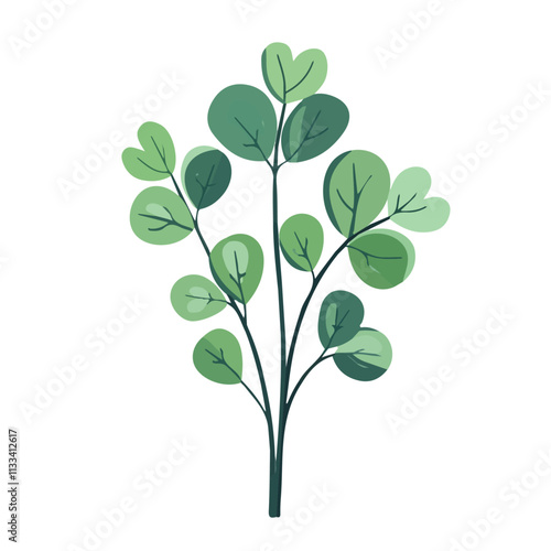 Minimalist flat illustration of parsley, featuring a clean design isolated on a white background.