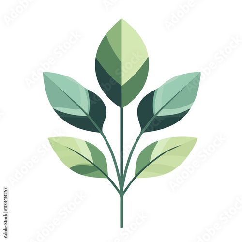 Minimalist flat illustration of spinach, featuring a clean design isolated on a white background.