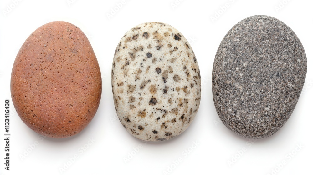 Watercolor texture and vibrancy, Three smooth stones of varying colors and textures arranged in a row, showcasing natural beauty and geological diversity. Watercolor texture and vibrancy, Three smooth stones of varying colors and textures arranged in a row, showcasing natural beauty and geological diversity.