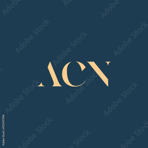 ACN abstract letter logo design. This logo is designed by three abstract letters.