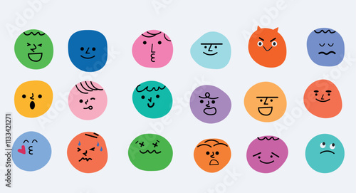 emoji set faces various emotions