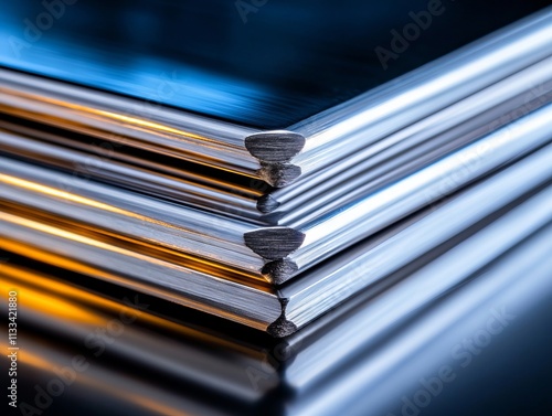 A stack of metal rods stacked on top of each other photo