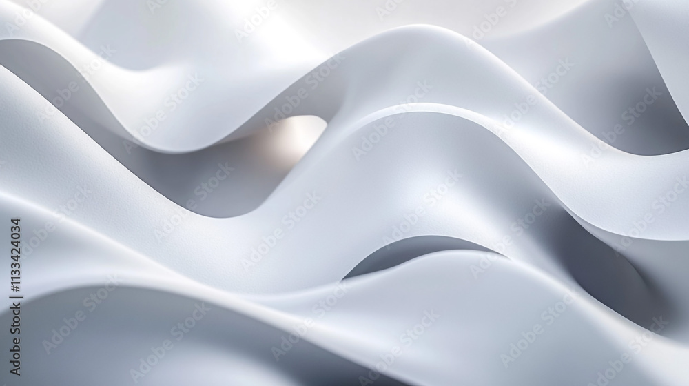 Obraz premium Abstract White Waves Flowing 3D Texture Background