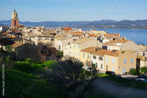 panoramic view of the town of St Tropez, south of France