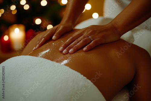 Wallpaper Mural Back Massage with Oil Application during Holiday Season Torontodigital.ca