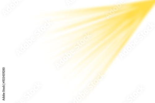 Glowing light rays explosion effect. Sun light with shine rays isolated on transparent background. Sunshine flare light. Sparkle sunlight overlay. Abstract shine light effect. Yellow light ray PNG