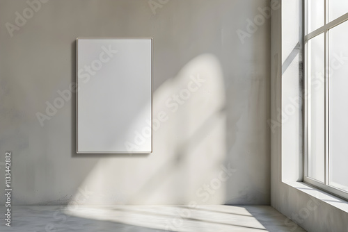 Minimalist Artwork Display Mockup with Elegant Framed Painting and Natural Light Accents