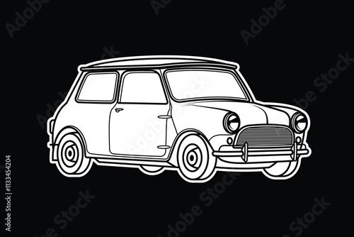 Racing retro car. Original vector illustration in vintage style.
