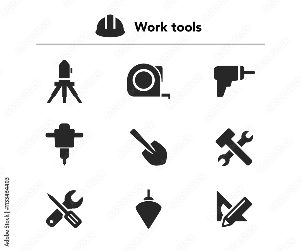 Fototapeta premium Construction Vector Icon Set stock illustration
