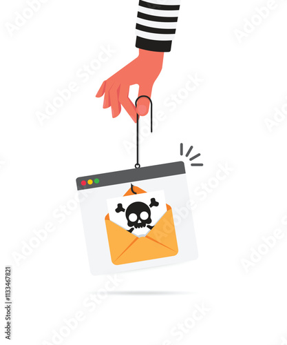 Spam Distribution or Malware Spreading Virus mobile fraud alert warning stock illustration