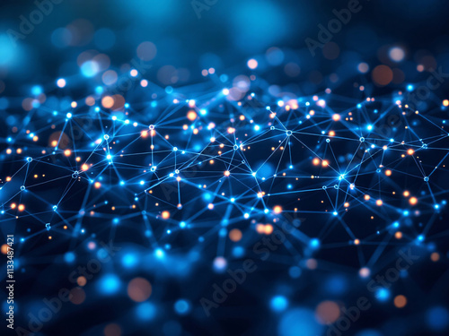 Wallpaper Mural Network, Connectivity, Digital, Technology, Nodes, Lines, Dots, Blue, Glowing, Web, Internet, Data, Information, Communication, Links, Grid, Matrix, Cyberspace, Virtual, Online, Interconnected, Wires, Torontodigital.ca