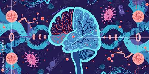 Neural brain connections with virus and microorganisms | Conceptual science and medical research