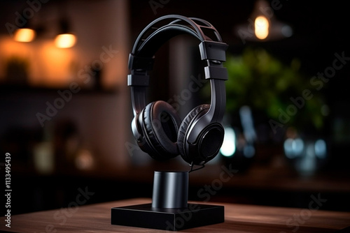 Modern headphones built with comfortable ear padding and a stylish finish. photo