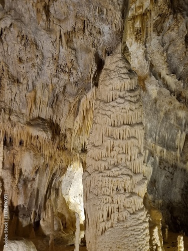 Grotta di Frasassi, Genga, Ancona, Italy. Cave, stalagmite, stalactite photo