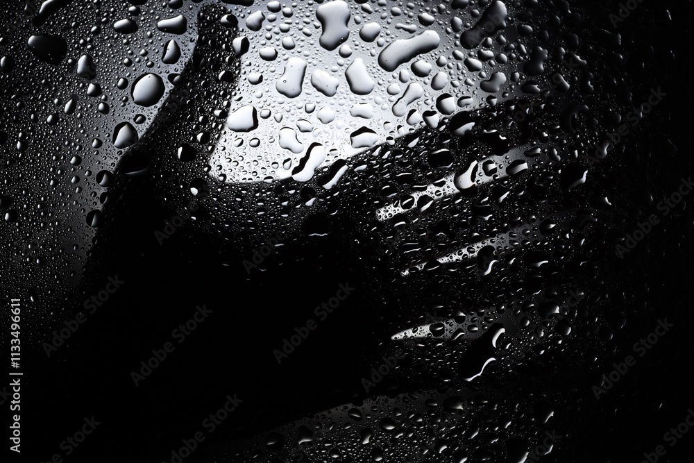 Silhouette of woman behind wet glass, closeup Silhouette of woman behind wet glass, closeup