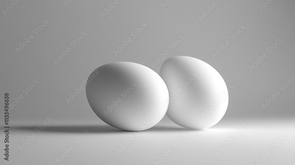 Two White Eggs Minimalist Still Life Photography Two White Eggs Minimalist Still Life Photography