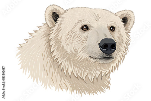polar bear head isolated on white